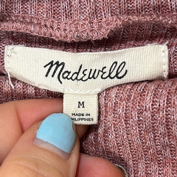 MADEWELL Heathered Rose Bubble Sleeve Swing Neck Turtle Neck Size Medium - Picture 12 of 14